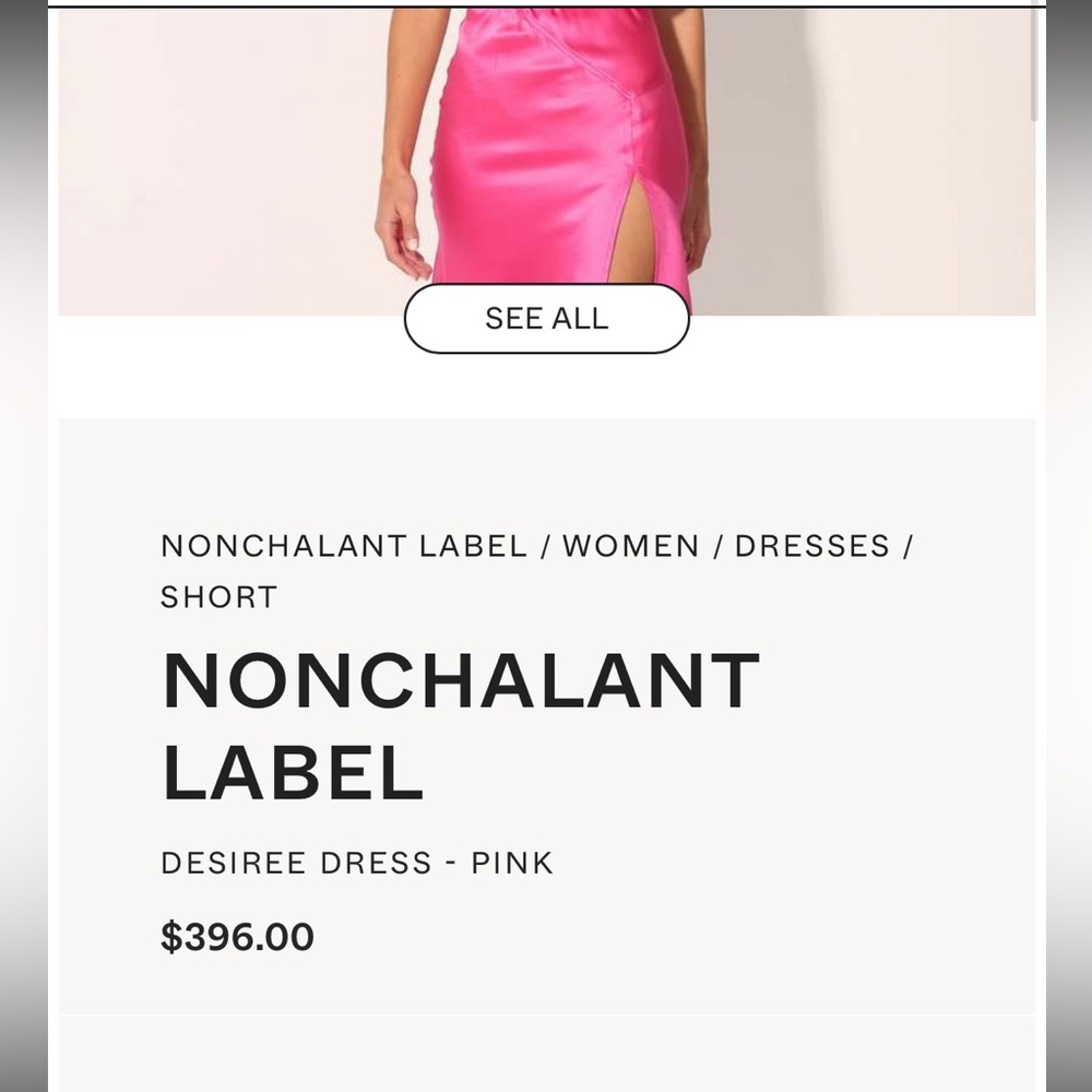 NONCHALANT LABEL PINK SATIN DRESS S - Picture 4 of 5